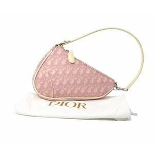 Christian Dior Pink Trotter Saddle Pochette Monogram Canvas Shoulder Bag Y2K